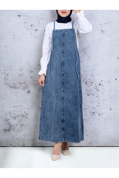 Modamorfo Dark Blue Thin Strap Denim Gilet