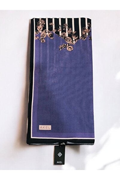 Akel Ψηφιακό μαλακό κασκόλ 95x95 με μοτίβο λουλουδιών