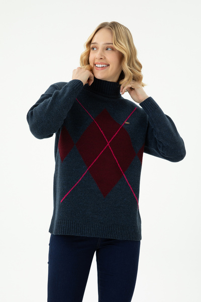 U.S. Polo Assn. Kadın Lacivert Balıkçı Yaka Kazak 50272038-VR033