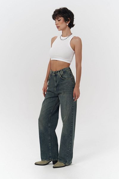 MAİ COLLECTİON Kolekce Mai Laura Dirty Green Jean kalhoty