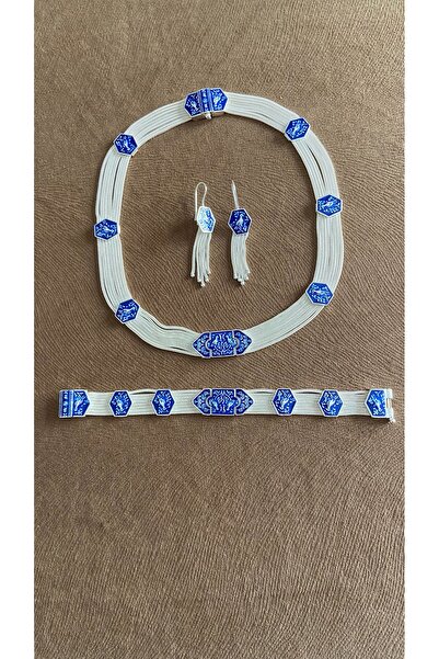 Midyat Artuklu Gümüşçülük Tavus Kuş Modeli İşlemeli Gümüş Hasır Set