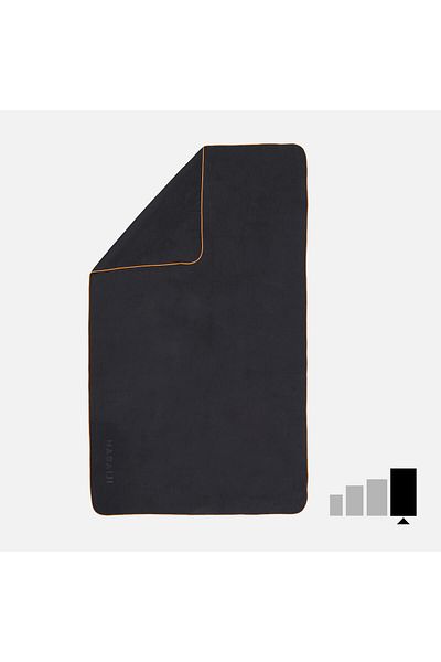 Decathlon Πετσέτα Nabaiji Microfiber - Μέγεθος Xl - Μαύρο - 110 × 175 cm