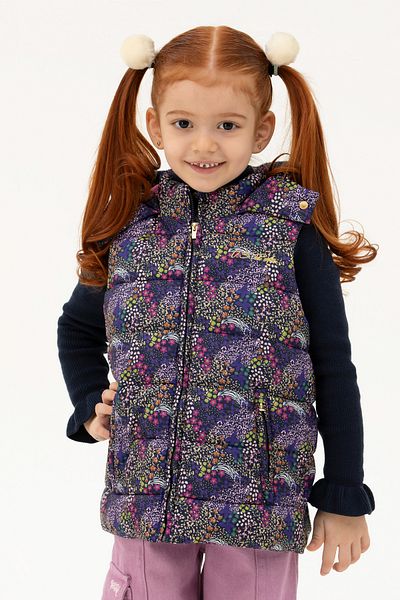 U.S. Polo Assn. Navy Blue Hooded Girl's Vest -50271548-VR033