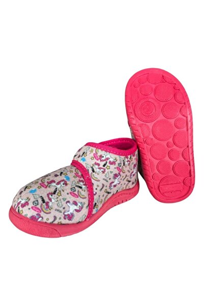 Liger Fuchsia Non-Slip Sole Themed Velcro Children's Slippers - School and Nursery Home Shoes