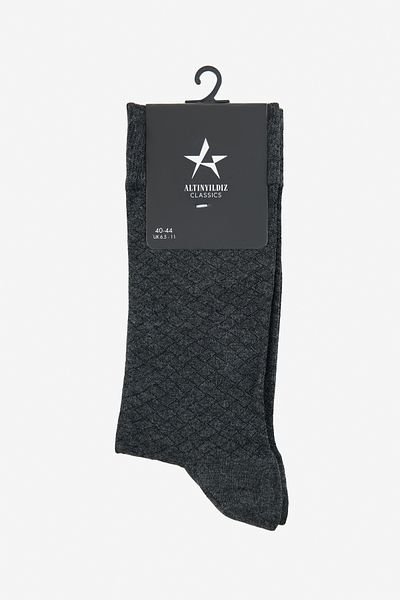 ALTINYILDIZ CLASSICS Men's Anthracite Cotton Patterned Single Socks