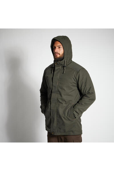 Decathlon Solognac Erkek Su Tutmaz Kışlık Mont -10 °C - Yeşil - Avcılık ve Doğa Gözlemi - 100