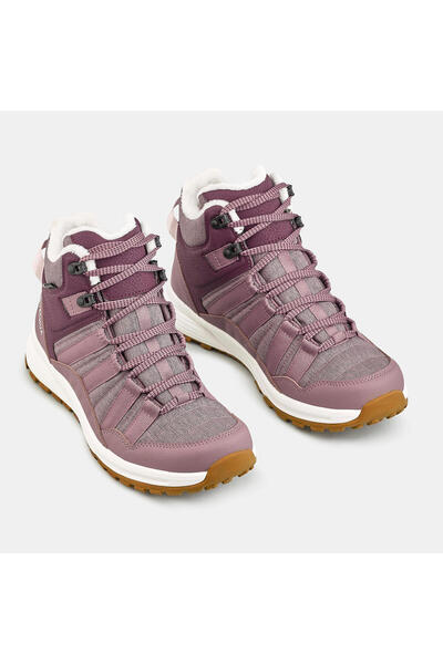 Decathlon Quechua Kadın Outdoor Kar Botu - Su Geçirmez - Bordo - NH500 Mid