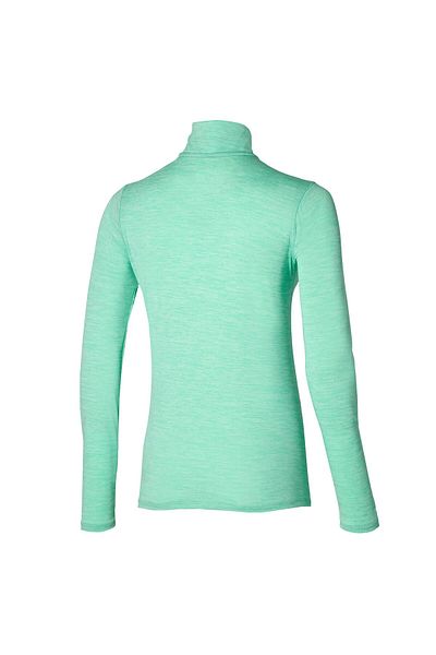 MIZUNO Hanorac cu mânecă lungă pentru femei Impulse Core, cu jumătate de fermoar, verde