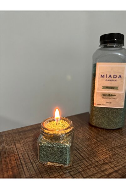 Fruit Scented Green Color Pearl Powder Candle Holder Tiny Jar Gift Ready-to-Use Wick with Gift