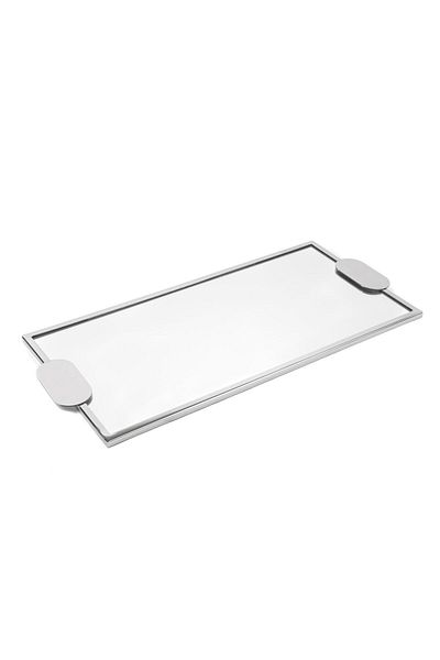 Mikasa Moor Silver Metal Rectangular Mirrored Tray 54X25X2Cm