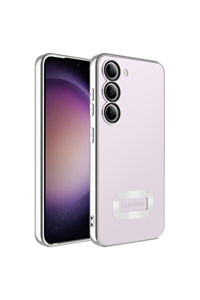 Fibaks Samsung Galaxy S23 Kılıf Kamera Lens Korumalı Şeffaf Renkli Logo Göste...