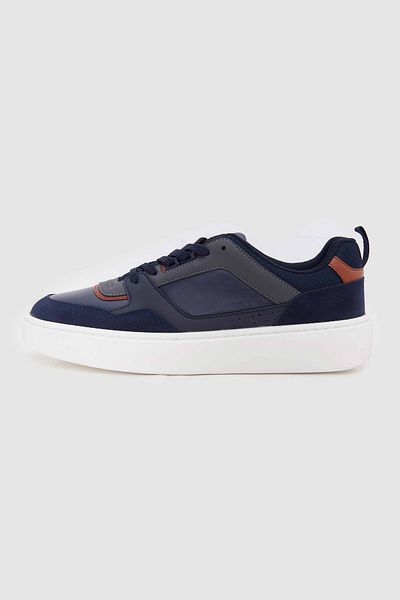 Twn Navy Blue Thick White Sole Lace-Up Sneaker Shoes