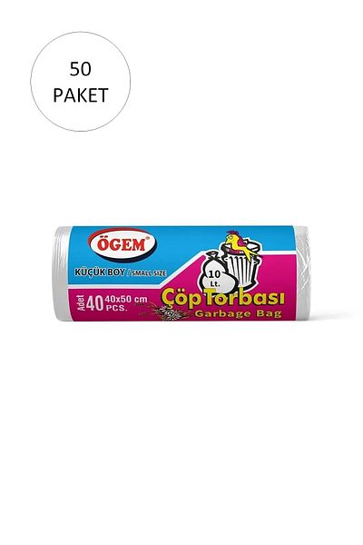 LiderGlobal Small Size Garbage Bag 40 x 50 cm 40 Roll x 50 Pack = 2,000 Pieces (Transparent)