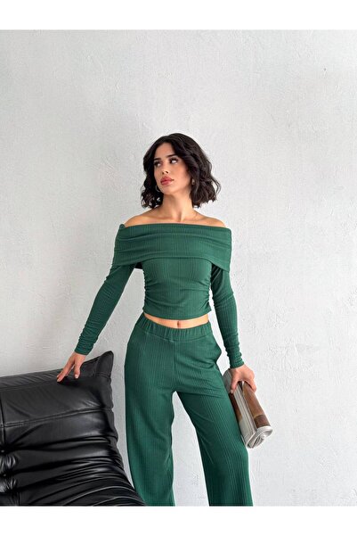 AYKA WEAR Madonna Collar Side Gathered Double Set