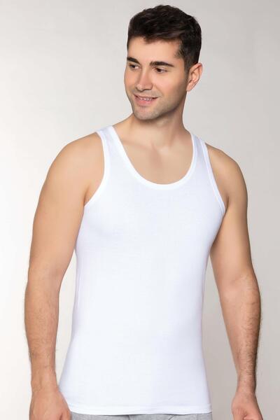 DOWRY Men's White Combed Cotton Athlete - L Dowry