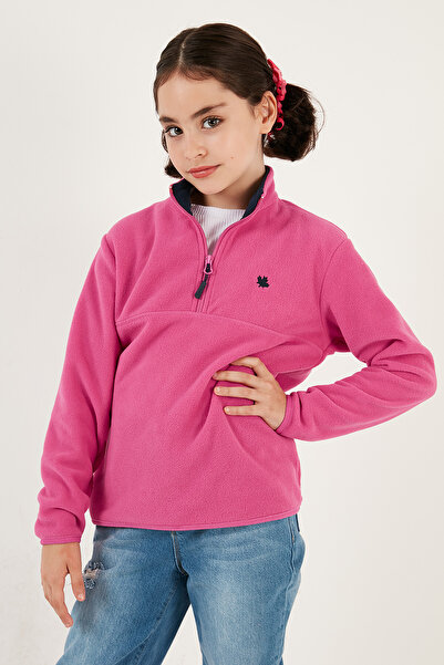 Lela Yumuşak Dokulu Fermuarlı Dik Yaka Şardonlu Kışlık Polar Unisex Çocuk Polar 5905002
