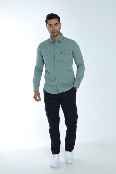 Cordial Men's Seasonal Shirt Double Pocket Flap 100% Cotton