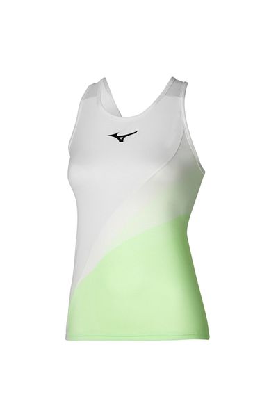 MIZUNO Release Printed Tank Γυναικείο Αμάνικο T-Shirt Λευκό/πράσινο