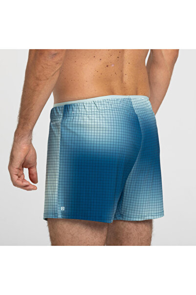 Decathlon Ανδρικό σορτς Nabaiji κοντό 16 ιντσών για πισίνα - Μπλε - Μοτίβο παραλλαγής - 100 COURT