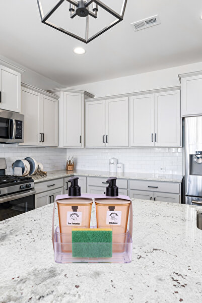 Milat Store 2'li Sıvı Sabunluk Süngerlikli Mutfak Sıvı Sabunluk Deterjanlık-A...