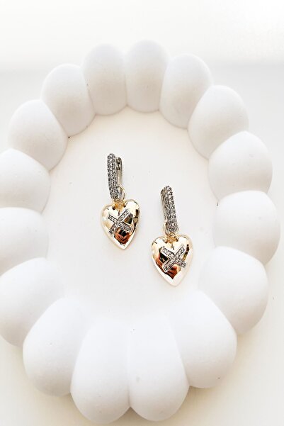 Pretty VİP SERİ TAŞLI KALP KÜPE