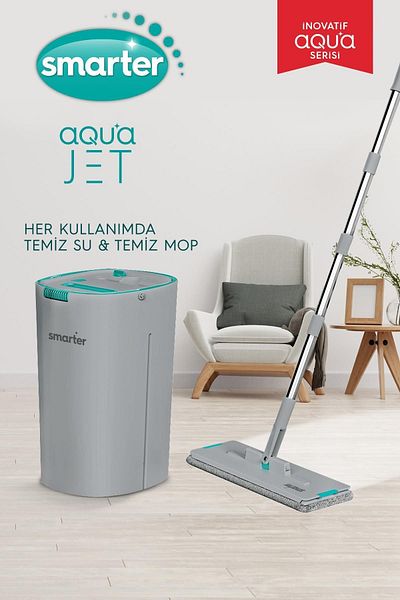SMARTER Aqua Jet Clean & Dirty Water Separation Feature Tablet Mop Cleaning Set Mop
