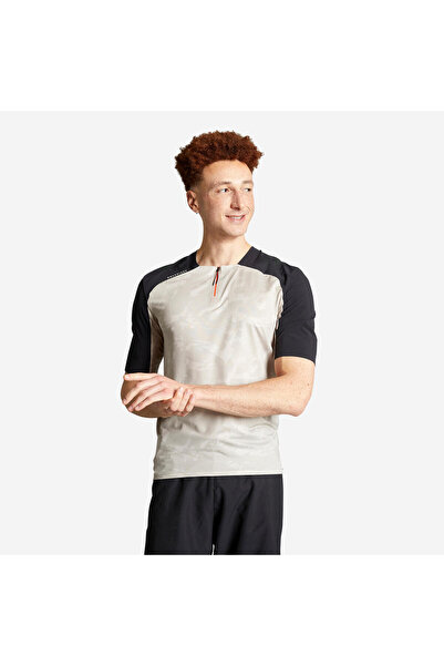 Decathlon Rockrider EXPL 500 Erkek Kısa Kollu Dağ Bisikleti Forması Bej