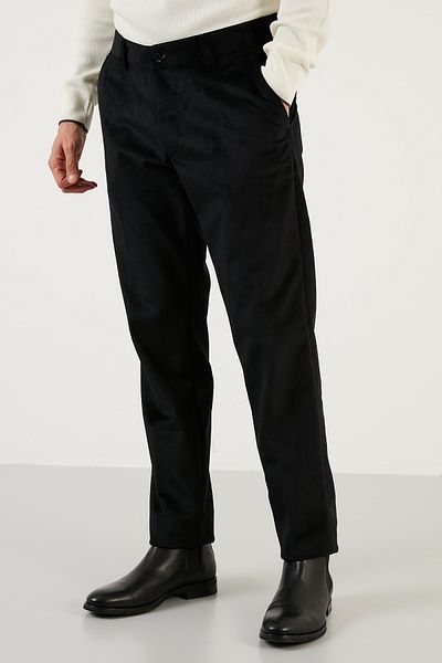 Buratti Normal Waist Regular Fit Straight Leg Velvet Trousers Men's Velvet Trousers 645merlin