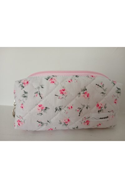 nartella حقيبة مكياج صغيرة بنمط الورد - حقيبة مقاس أقلام متوافقة مع فرش المكياج