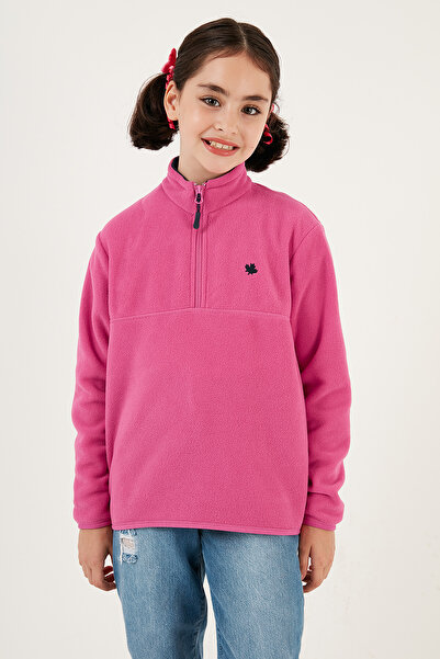 Lela Yumuşak Dokulu Fermuarlı Dik Yaka Şardonlu Kışlık Polar Unisex Çocuk Polar 5905002