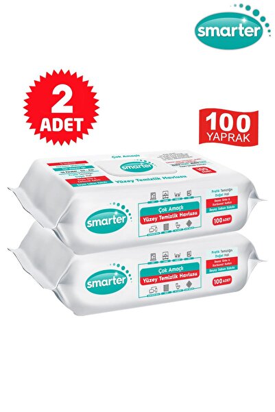 SMARTER 2 Adet Yüzey Temizlik Havlusu Bezi Beyaz Sabun Kokulu Sirke Ve Karbon...