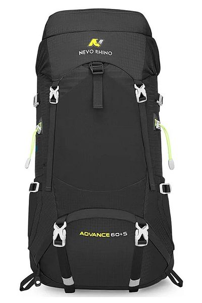 Go Veform Black Outdoor Camping and Hiking Backpack - 60+5 Liter 1617