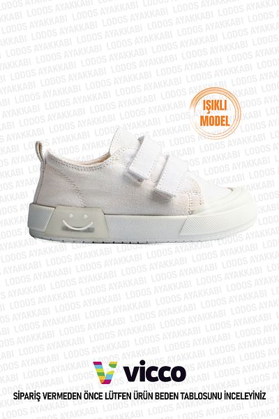 Vicco Luffy Model Lighted Unisex Baby and Kids White Sneakers