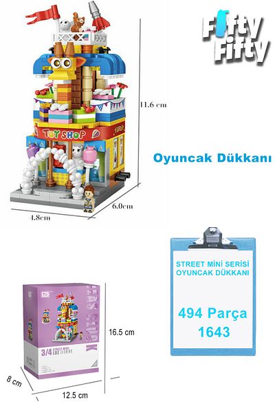 Vagonlife Loz Street Mini Series Toy Shop -Lz1643 (414 Pieces) Toy Building Set