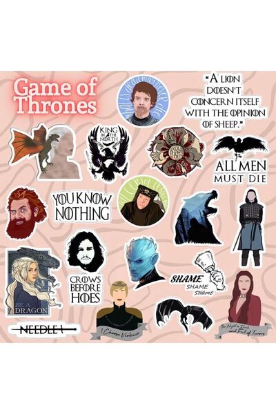 Pufidik Game Of Thrones Sticker Seti | Laptop Notebook Telefon Etiket Journal