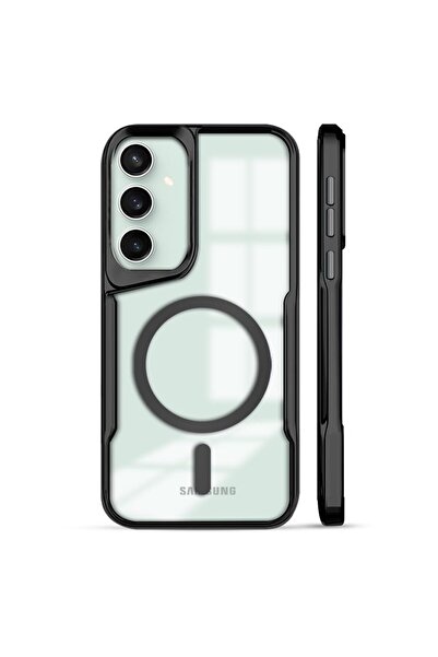 Fibaks Samsung Galaxy S24 / S25 Kılıf Prizma Kamera Çıkıntılı Magsafe Şarj Destekli Mat Renkli Şeffaf Kapak