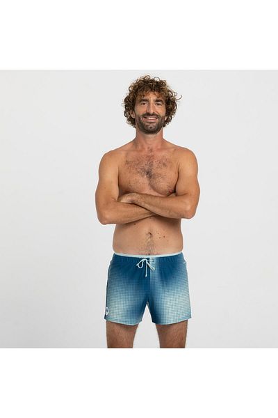 Decathlon Nabaiji Men's 16" Pool Shorts - Blue - Camouflage Pattern