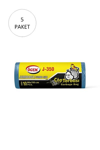 MR RZN STORE J-350 Jumbo Size Garbage Bag 80 X 110 Cm 10 Pieces Rolls X 5 Pack = 50 Pieces (BLUE)