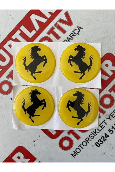 GİVİS Ferrari Sticker Sarı Slikonlu 4x