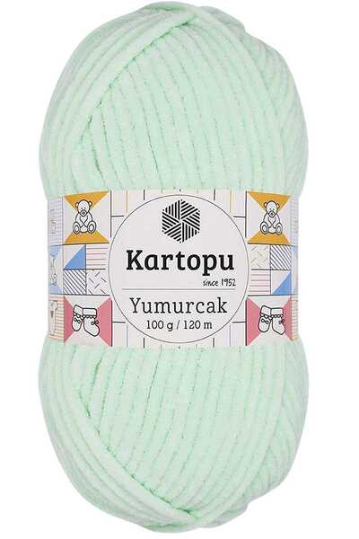 Kartopu 1 komad Yumurcak Somot pređa za ručno pletenje vodeno zelena K560