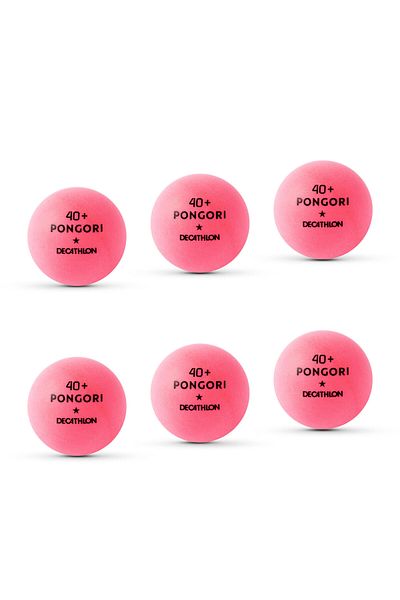 Decathlon Pongori Table Tennis Ball - 6 Pieces - Pink - Ttb 100
