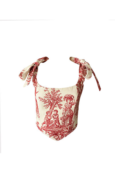 EZOP Kırmızı vintage korse