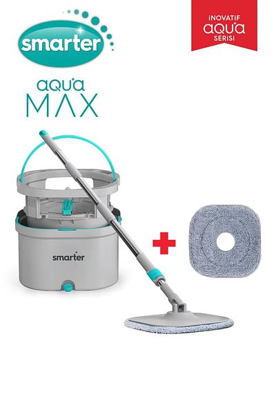 SMARTER Aqua Max Double Bucket Automatic Cleaning Kit - Water Separation, Mop Mop with Refills