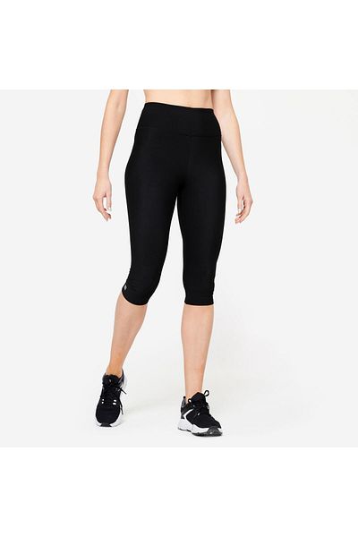 Decathlon Smoked Black Women's Short Fitness Leggings
