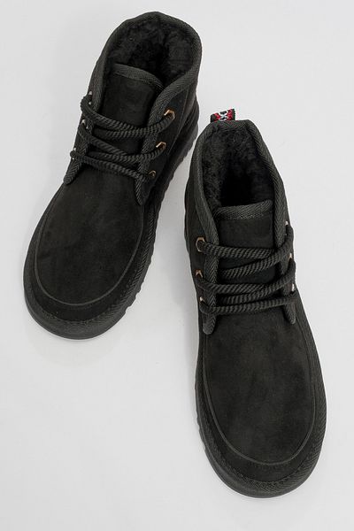 LuviShoes Γυναικεία αθλητικά μποτάκια MİNGO Μαύρα Lace-Up