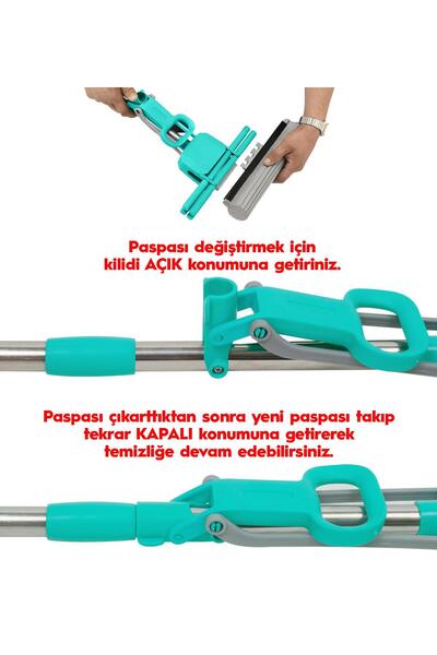 SMARTER Pratik Paspas Çift Sıkmalı Yedek Hediyeli Mop Paspas
