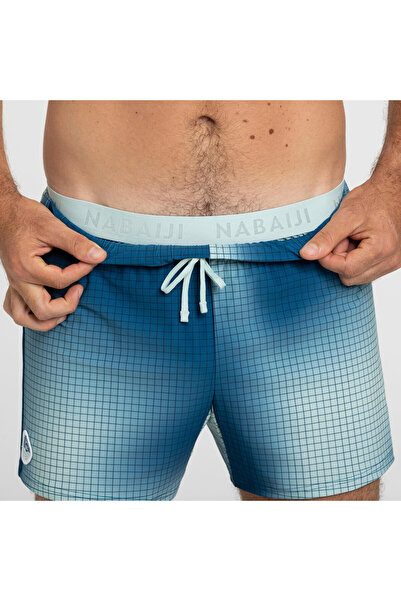 Decathlon Ανδρικό σορτς Nabaiji κοντό 16 ιντσών για πισίνα - Μπλε - Μοτίβο παραλλαγής - 100 COURT