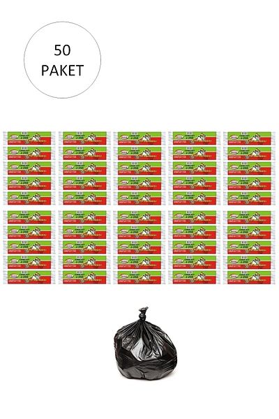Mu Art J-250 Jumbo Size Garbage Bag 80 X 110 Cm 10 Lu Roll X 50 Pack = 500 Pieces (BLACK)