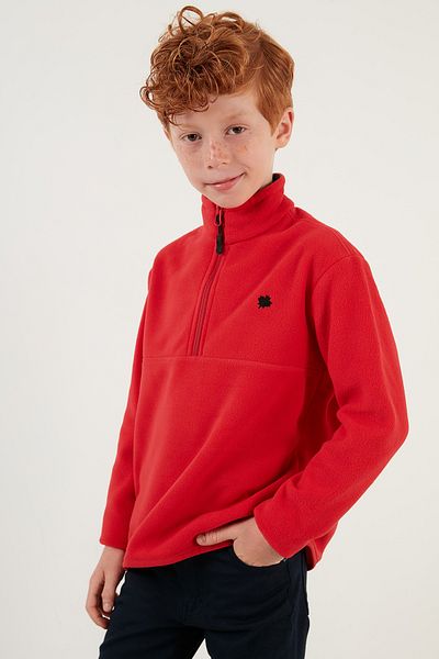 Lela Soft Textured Zippered Stand Collar Winter Fleece Unisex Children's Fleece 5905002