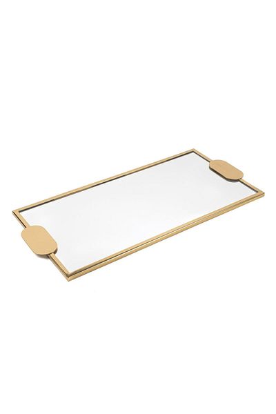 Mikasa Moor Gold Metal Rectangular Mirrored Tray 54X25X2Cm
